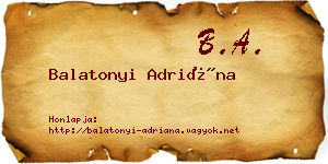 Balatonyi Adriána névjegykártya